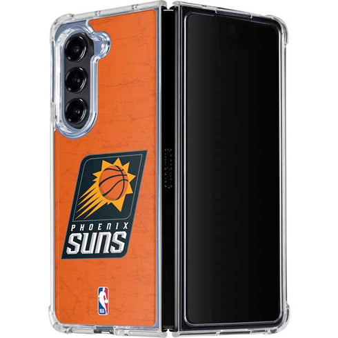 NBA Phoenix Suns Distressed Galaxy Z Fold5 5G Clear Case